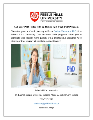 Get Your PhD Faster with an Online Fast-track PhD Program