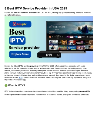 8 Best IPTV Service Provider in USA 2025