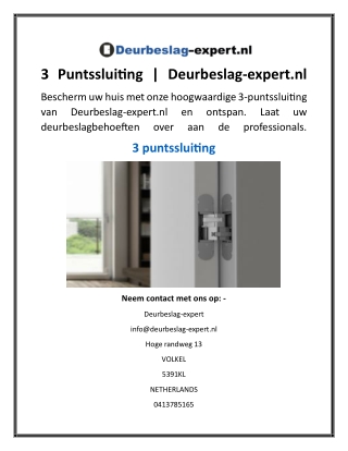 3 Puntssluiting  Deurbeslag-expert.nl
