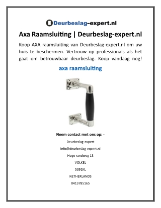 Axa Raamsluiting  Deurbeslag-expert.nl