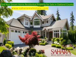 Find Your Dream Home Residential Property for Sale in Oakland County