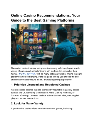 Online Casino Recommendations_ Your Guide to the Best Gaming Platforms