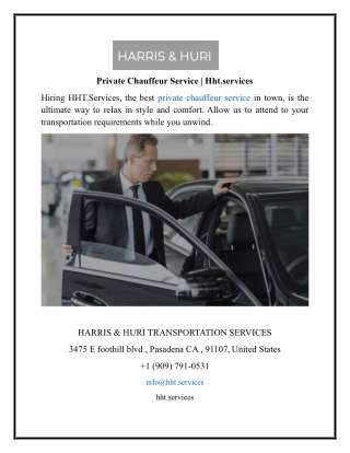 Private Chauffeur Service  Hht.services