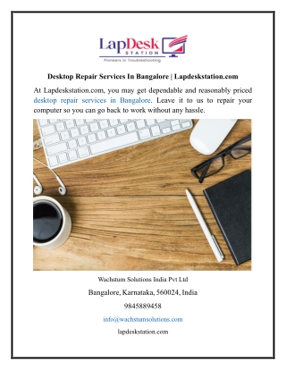 Desktop Repair Services In Bangalore Lapdeskstation
