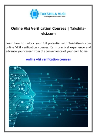 Online Vlsi Verification Courses Takshila-vlsi.com