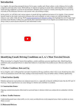 “Identifying Unsafe Driving Conditions on L.A.'s Most Traveled Streets”
