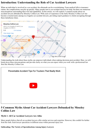 5 Common Myths About Car Accident Lawyers Debunked by Moseley Collins Law