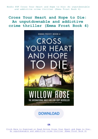 Books PDF Cross Your Heart and Hope to Die An unputdownable and addictive crime thriller (Emma Frost