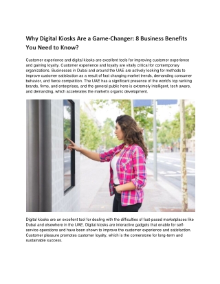 Why Digital Kiosks Are a Game-Changer 8 Business Benefits You Need to Know