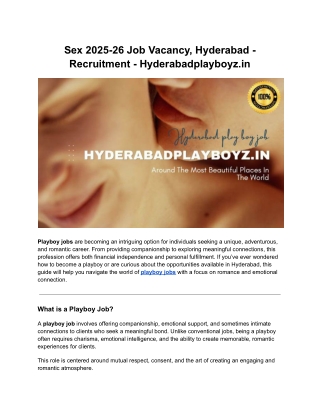 Sex 2025-26 Job Vacancy, Hyderabad - Recruitment - Hyderabadplayboyz.in