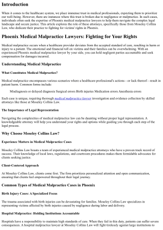 Phoenix Medical Malpractice Lawyers: Fighting for Your Rights