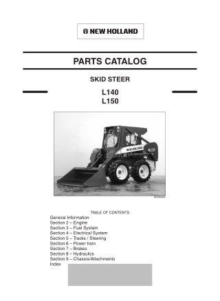 New Holland L140 L150 Skid Steer Loader Parts Catalogue Manual Instant Download