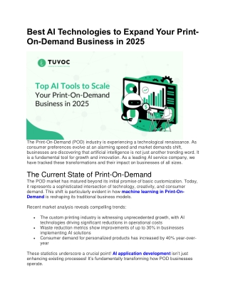 Best AI Technologies to Expand Your Print-On-Demand Business in 2025