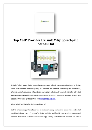 Voip Provider Dublin | Speechpath