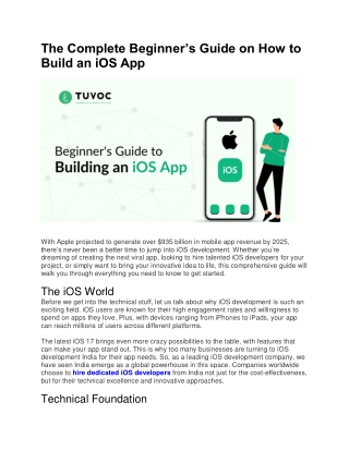 The Complete Beginner’s Guide on How to Build an iOS App