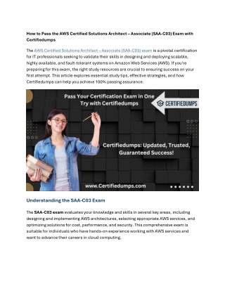 How to Pass the AWS Certified Solutions Architect – Associat