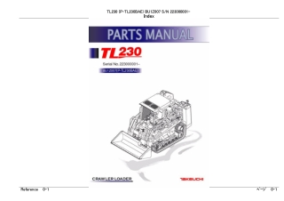 Takeuchi TL230 Track Loader Parts Catalogue Manual Instant Download (Serial No. 223000001 and up)
