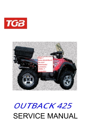 TGB Outback 425 ATV Service Repair Manual Instant Download