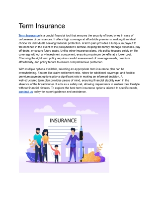 Term Insurance