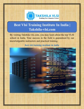 Best Vlsi Training Institute In India | Takshila-vlsi.com