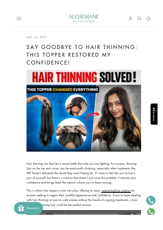 Say Goodbye to Hair Thinning This Topper Restored My Confidence!