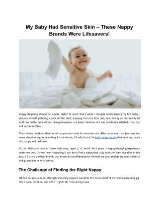 My Baby Had Sensitive Skin – These Nappy Brands Were Lifesavers