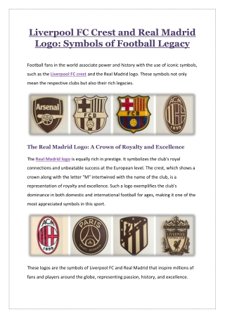 Liverpool FC Crest and Real Madrid Logo Symbols of Football Legacy