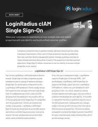 How LoginRadius Single Sign-On Transforms User Authentication