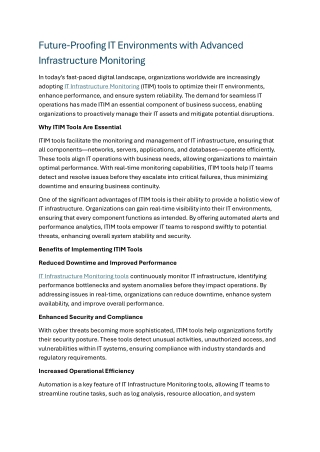 IT Infrastructure Monitoring Tools