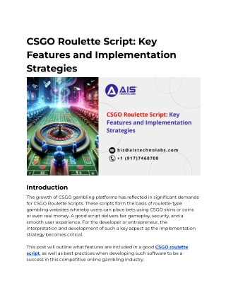 CSGO Roulette Script_ Key Features and Implementation Strategies