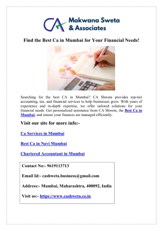 Get Professional Ca Services in Mumbai – Call Us Now!