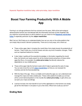 Boost Your Farming Productivity With A Mobile App