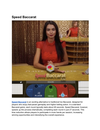 Speed Baccarat