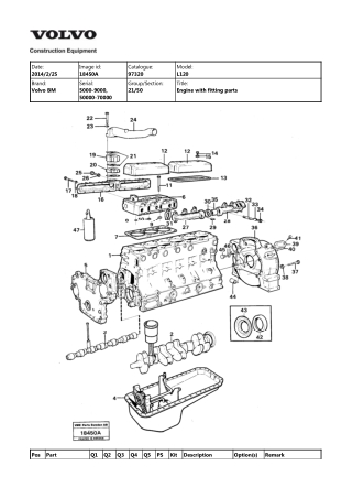 Volvo BM L120 Wheel Loader Parts Catalogue Manual Instant Download (SN 5000-9000, 50000-70000)