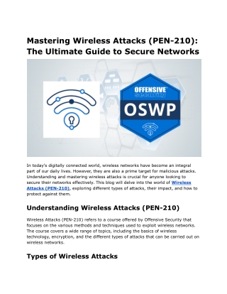 Mastering Wireless Attacks (PEN-210)_ The Ultimate Guide to Secure Networks