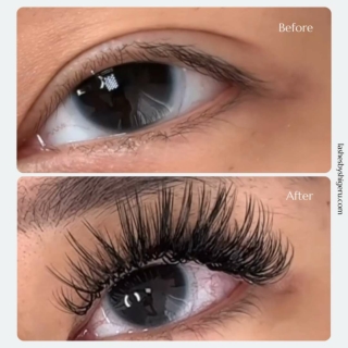 Eyelash Extensions - Before and After