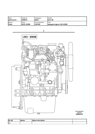 Volvo EC13 XR, EC13 XTV Compact Excavator Parts Catalogue Manual Instant Download (SN 40151 and up)