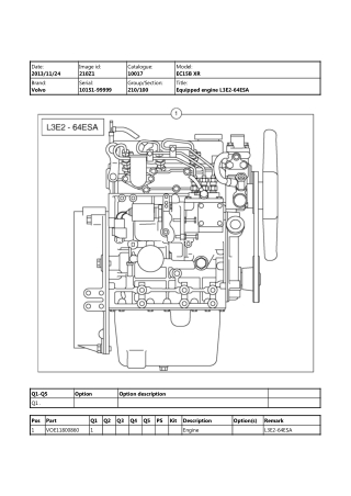 Volvo EC15B XR EC15BXR Compact Excavator Parts Catalogue Manual Instant Download (SN 10151 and up)