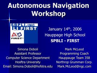 Autonomous Navigation Workshop