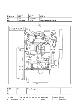 Volvo EC15B XT EC15BXT Compact Excavator Parts Catalogue Manual Instant Download (SN 25151 - 40000)