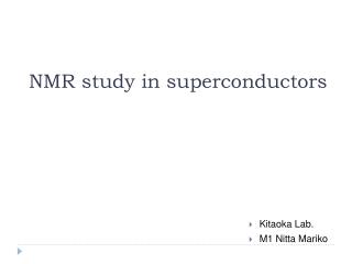 NMR study in superconductors