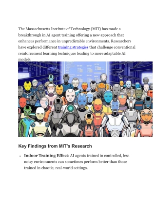AI Training Breakthrough Enhancing Performance by MIT