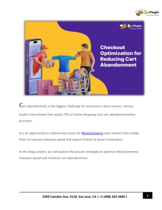 Checkout Optimization for Reducing Cart Abandonment