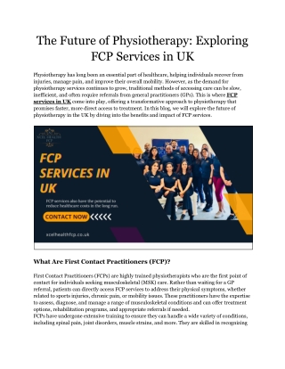 The Future of Physiotherapy_ Exploring FCP Services in UK