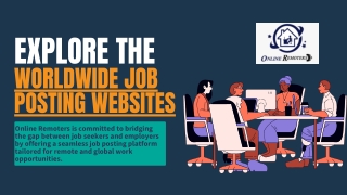 Explore the worldwide job posting websites