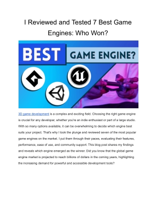 I Reviewed and Tested 7 Best Game Engines_ Who Won