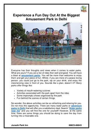 Experience a Fun Day Out At the Biggest Amusement Park in Delhi