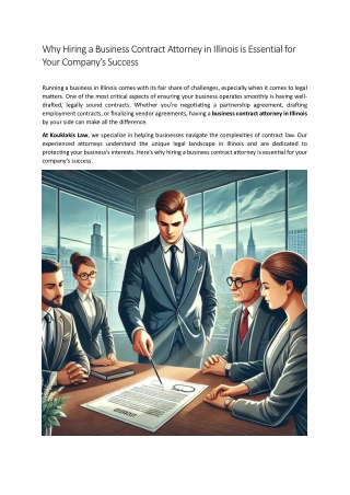 Why Hiring a Business Contract Attorney in Illinois is Essential for Your Company