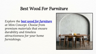 Best Wood For Furniture