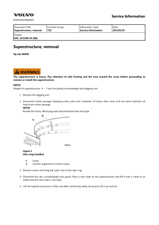 VOLVO EC210B LR EC210BLR EXCAVATOR Service Repair Manual Instant Download